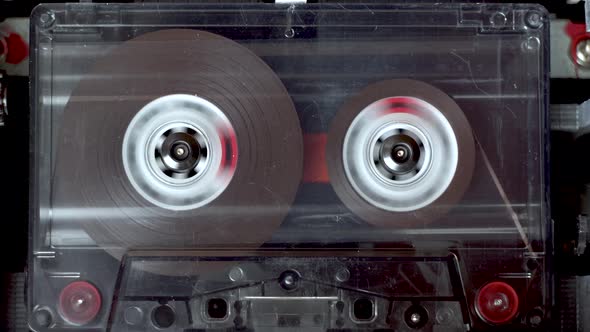 Audio Cassette Fast Forwarding From Start To Finish