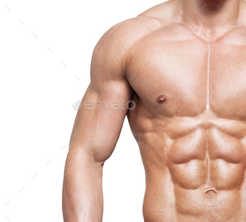 Strong man with a helathy body isolated