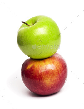 Two apples isolated on white background