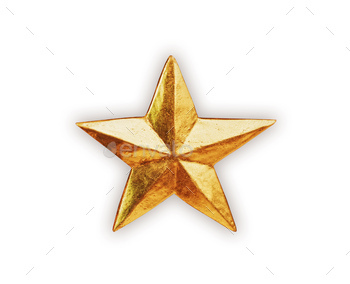 Gold star isolated on white