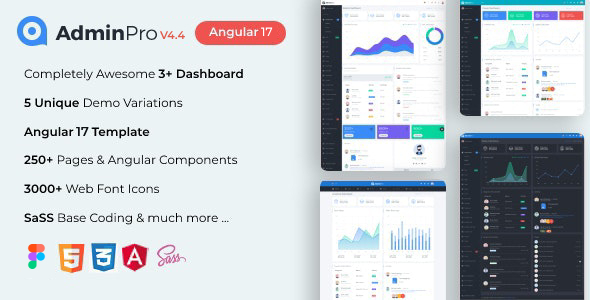 AdminPro Angular 17 Dashboard Template