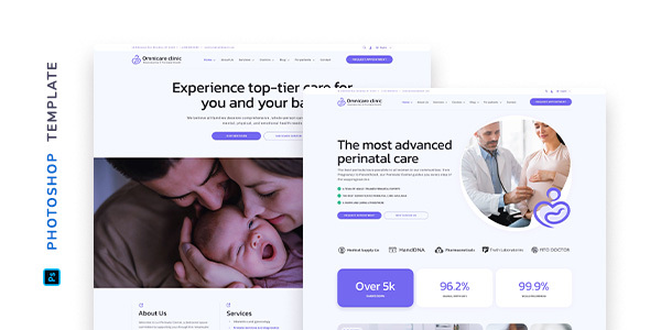 Omnicare – Reproductive & Perinatal Center Template for Adobe Photoshop