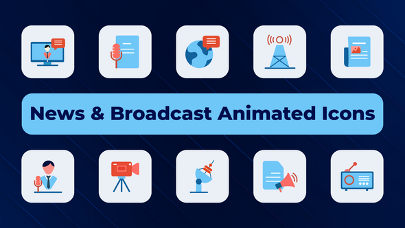 News & Broadcast Animated Icons
