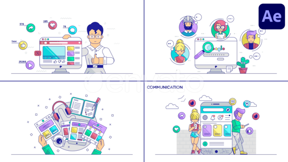 Gadgets Analytics And Smm Explainers for After Effects