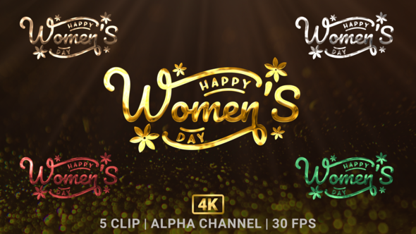 Happy Womens Day Text Animation