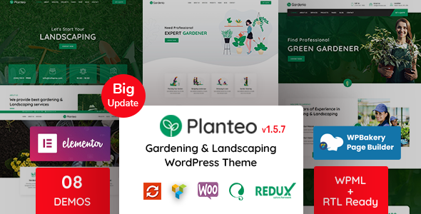 Planteo - Gardening and Landscaping WordPress Theme