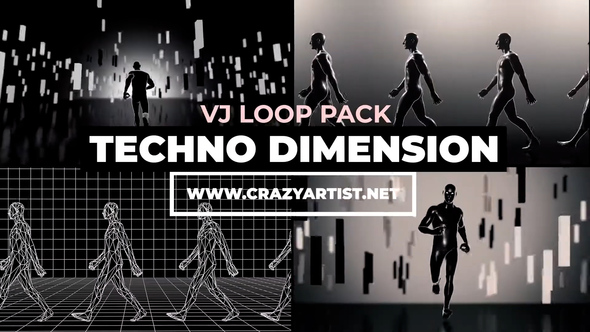 Techno Dimension VJ Loops Pack - 18 Loops