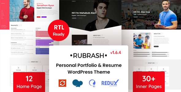 Rubrash - Personal Portfolio WordPress Theme