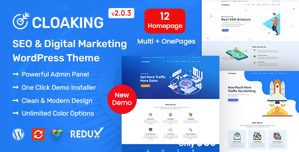 Cloaking – SEO & Digital Marketing Agency WordPress Theme