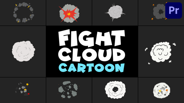 Fight Cloud Cartoon | Premiere Pro MOGRT