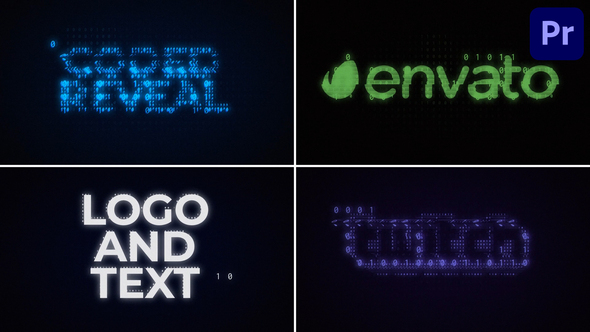 Coded Text Logo and Graphic reveal for Premiere Pro