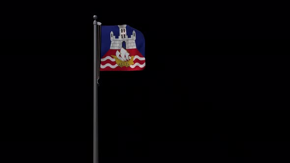 Belgrade City Flag, 4K Prores 4444 Footage With Alpha