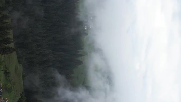 Vertical Video of Fog in the Mountains