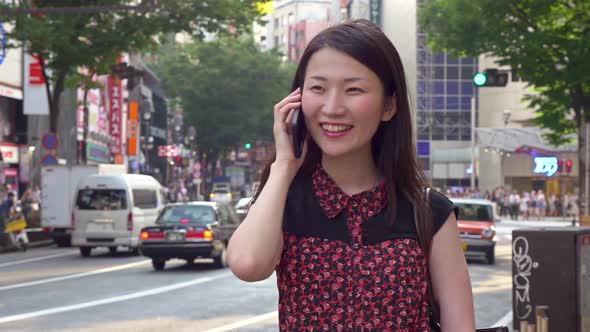 Japanese Woman Talking Cell Phone