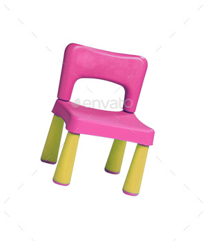 baby plastic stool on a white