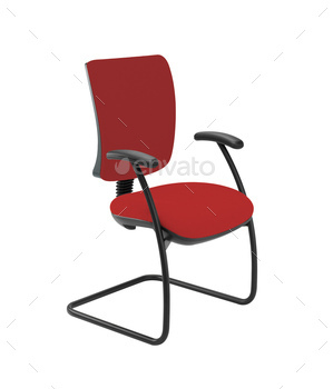 red office chair isolated