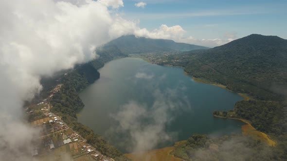 Lake in the Mountains Island BaliIndonesia