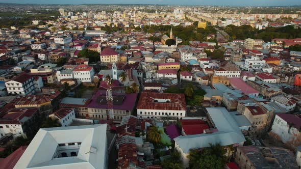 Aerial view of Zanzibar Island in Tanzania.