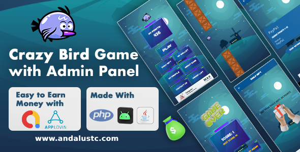 Crazy Bird Game Earn Money with Admin Panel