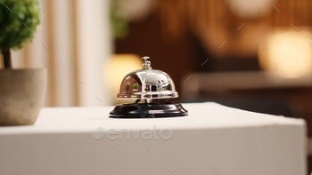 Concierge bell on check in desk