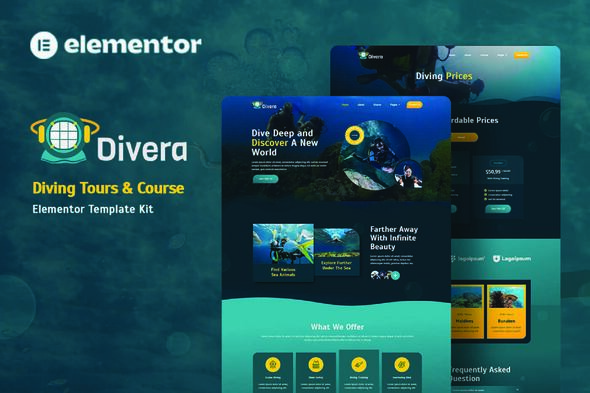 Divera - Diving School & Tours Elementor Template Kit
