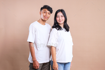 White Mockup Shirt For Couple