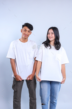 White Mockup Shirt For Couple