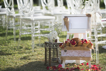 Romantic wedding ceremony on the beach