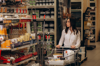 Woman Shopping in a hardware store
