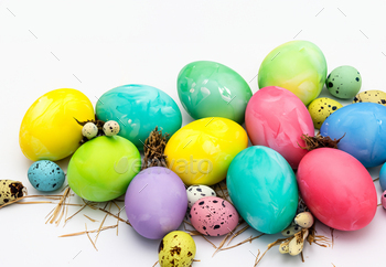 easter decoration on white background