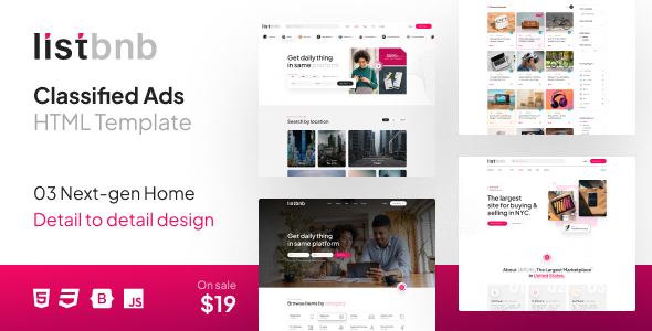 ListBnb - Classified Ads listing HTML Template