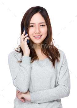 Woman talk to mobile phone