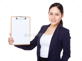 Asian Businesswoman show with clipboard