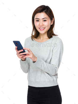 Woman use of the mobile phone
