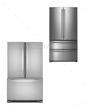 two refrigerators isolated