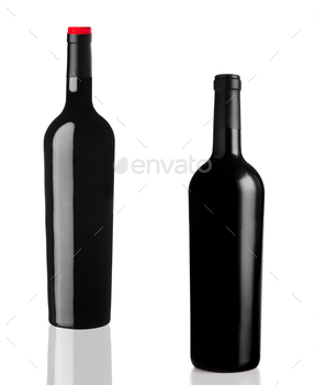 two red wine bottles