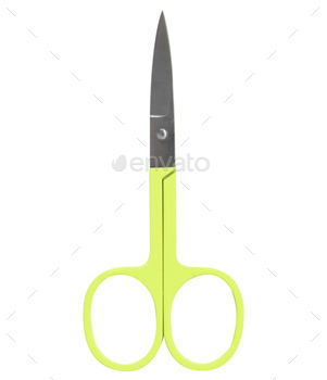 manicure scissors with yellow plastic handles