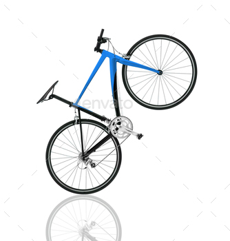 Blue bike detail isolated