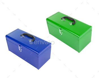 two metal Tool Boxes