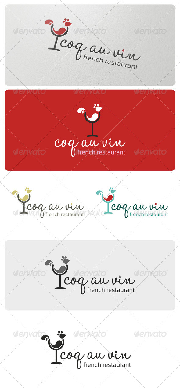 Coq Au Vin Logo Template