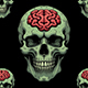 2D Skeletion Zombie Skull pattern tile texture - 3DOcean Item for Sale