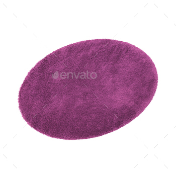 Pink bath rug isolated on white