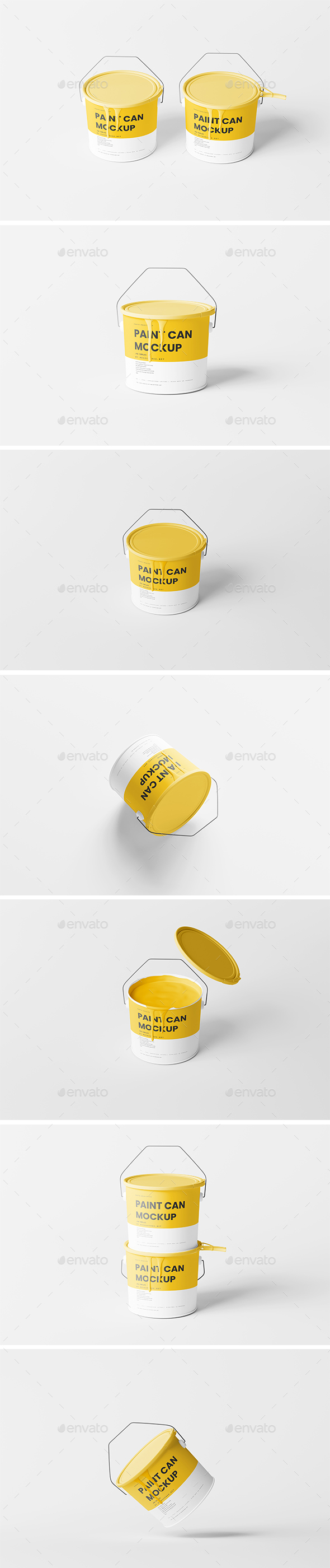 Paint Bucket Mockups with Paint Dripping