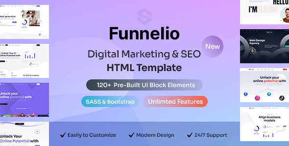 Funnelio - Digital Marketing & SEO Agency HTML Template