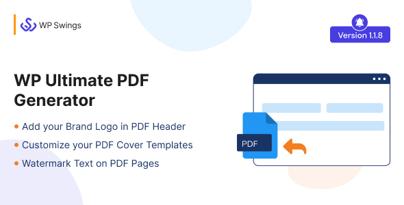 WP Ultimate PDF Generator: Create, Generate & Customise PDF for live WordPress pages