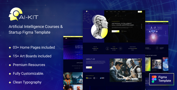 Ai-Kit - Artificial Intelligence Courses & Startup Figma Template