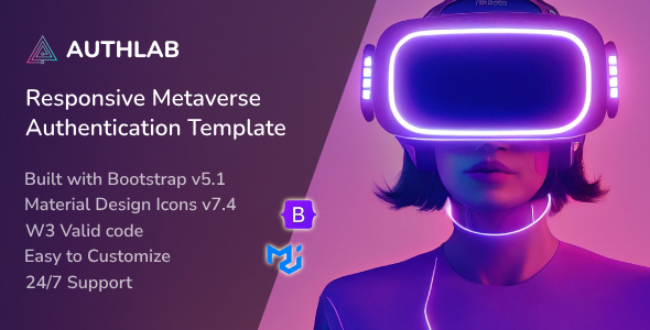 Authlab - Responsive Metaverse Authentication Bootstrap Template