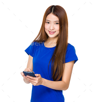 Woman use of mobile phone