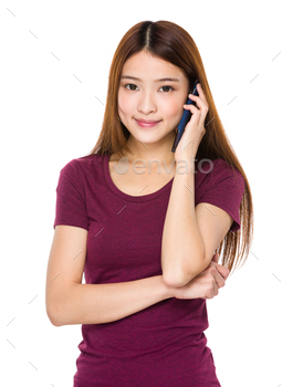 Asian woman chat on mobile phone