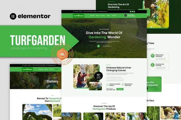 Turfgarden - Landscape & Gardening Elementor Template Kit